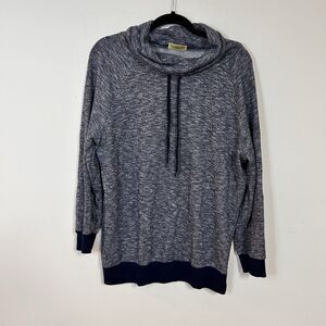 Bobbie Brooks Womens 3X Plus Cowl Neck Pullover Sweatshirt Blue Long Sleeve